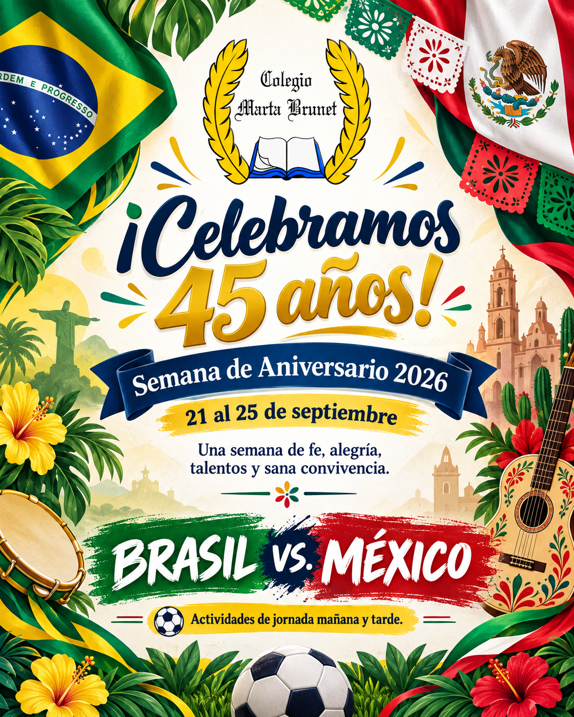 🇧🇷🇲🇽 ¡Celebramos 45 años de historia, fe y comunidad! 🎉